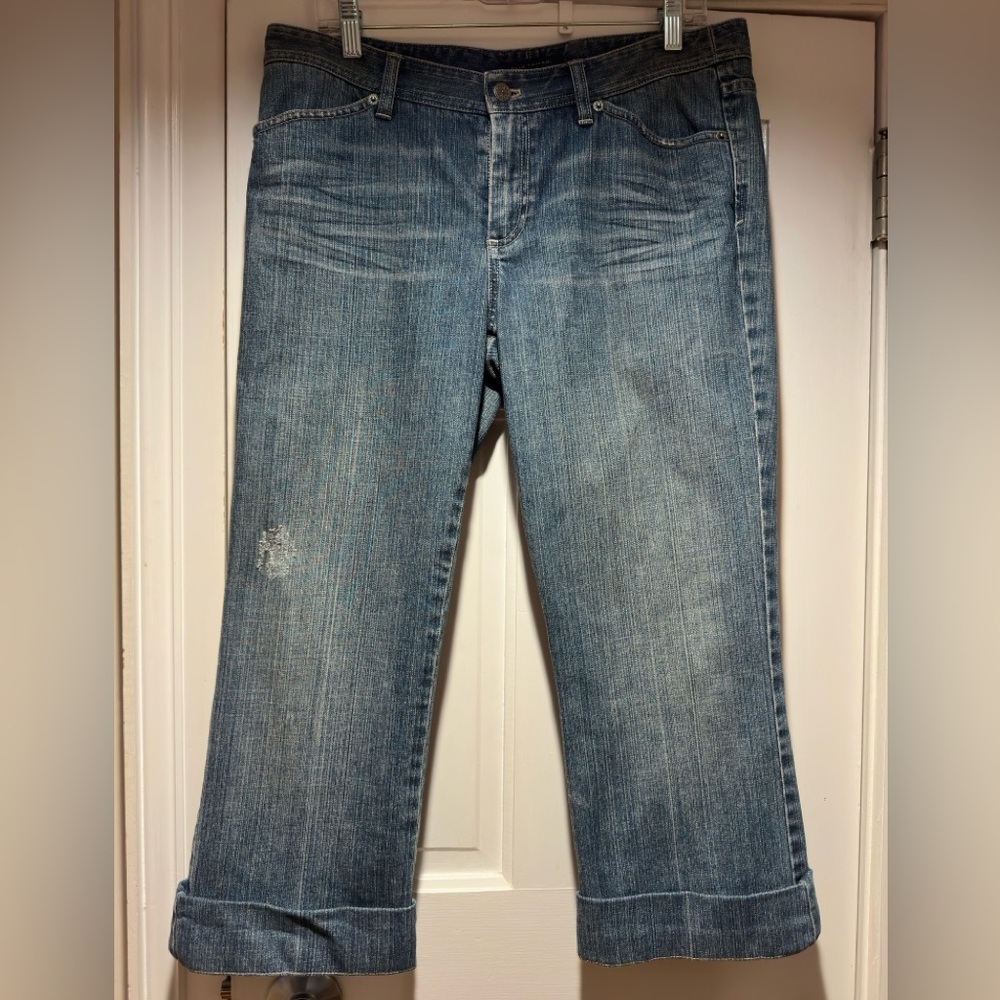 Elie Tahari Cuffed Cropped Jeans